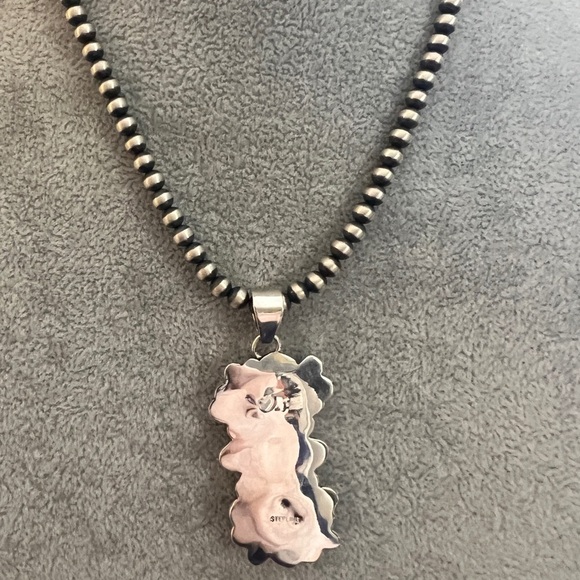 ❤️ Rare Morenci Turquoise Ststement Navajo Style 925 Pendant 2.36 x .97” 12.8gm - Picture 4 of 14